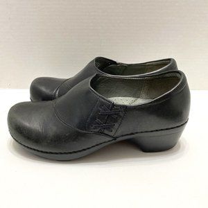 Dansko Clogs Womens 40 Stacie Slip On Shoes Black Leather Block Heel 9837020200